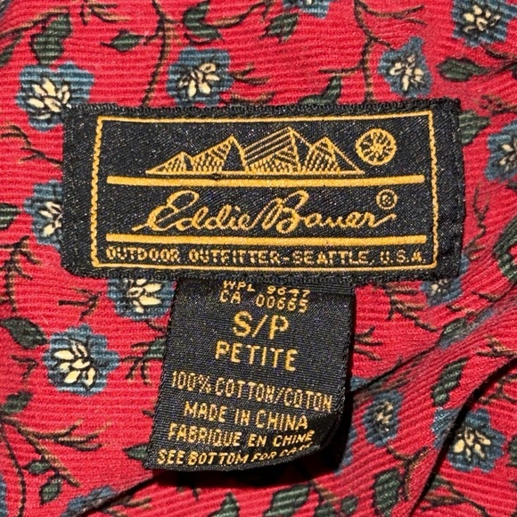 Eddie Bauer Vintage Floral Corduroy Maxi Dress SZ Small Petite - Picture 11 of 11